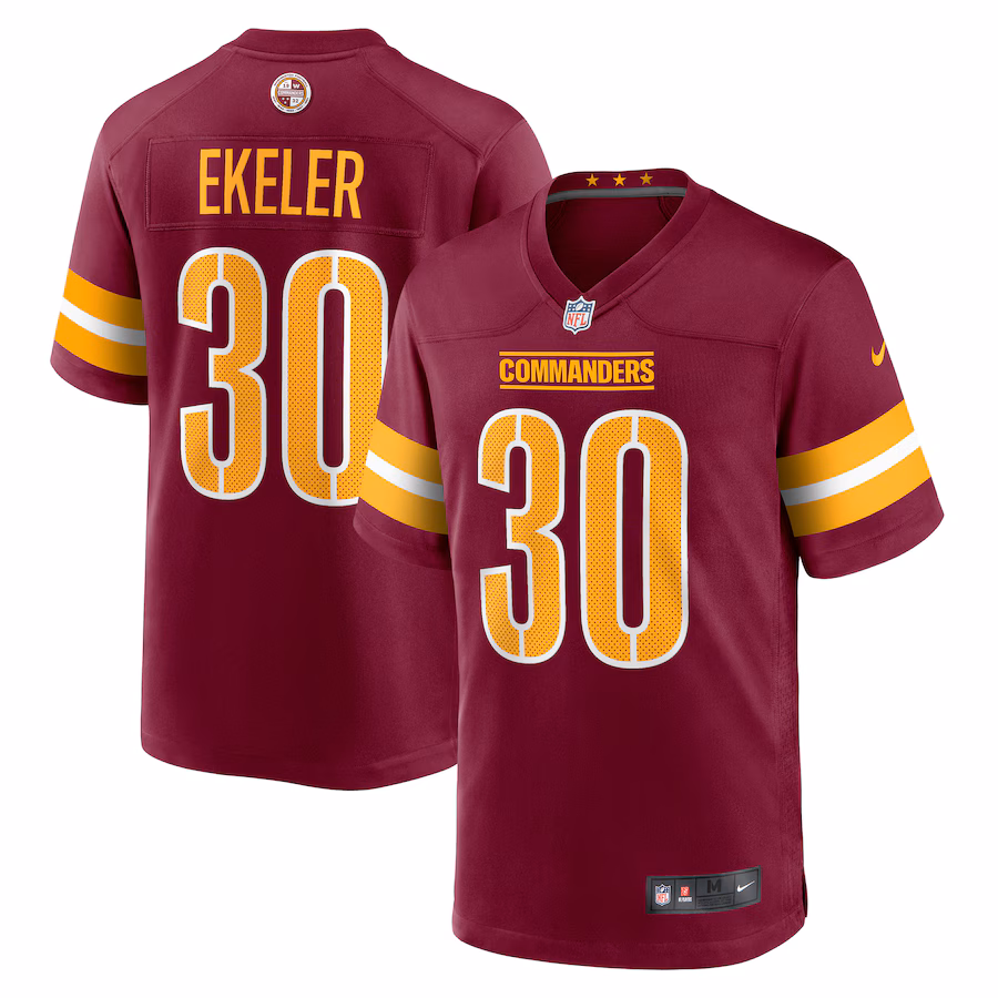 Austin Ekeler Washington Commanders   Game Jersey -  Burgundy