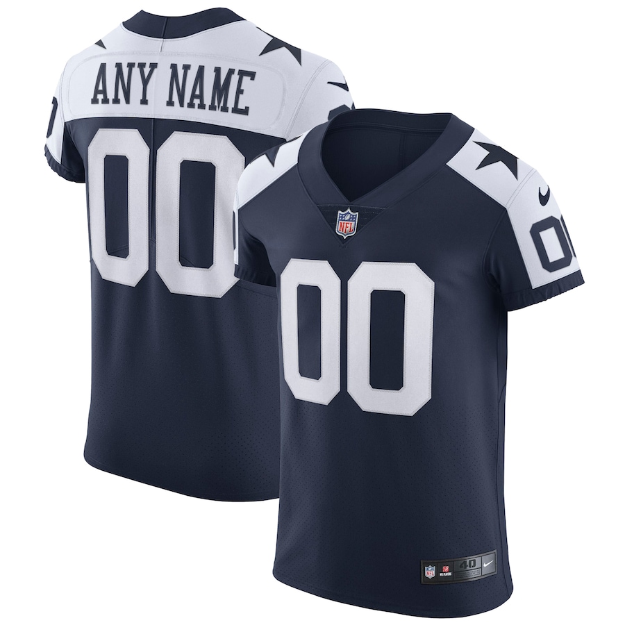 Mens Dallas Cowboys  Navy Alternate Vapor Elite Custom Jersey