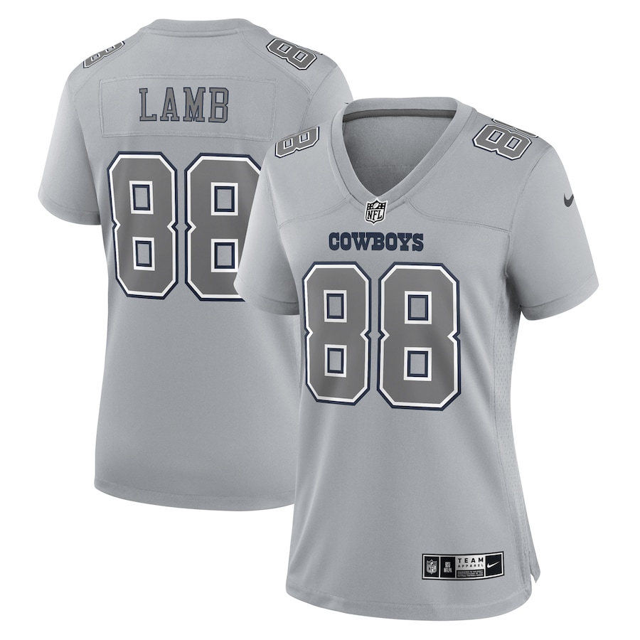 Womens Dallas Cowboys CeeDee Lamb  Gray Atmosphere Fashion Game Jersey