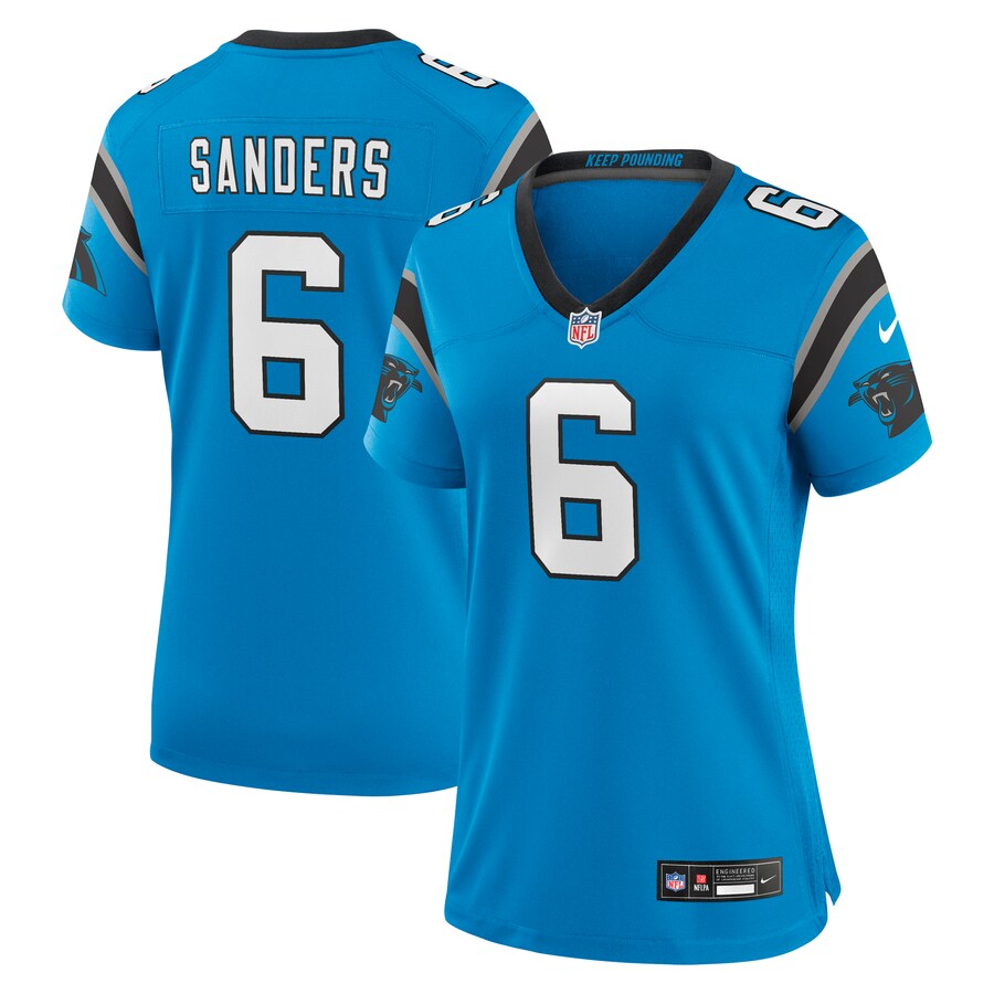 Womens Carolina Panthers Miles Sanders  Blue Team Game Jersey