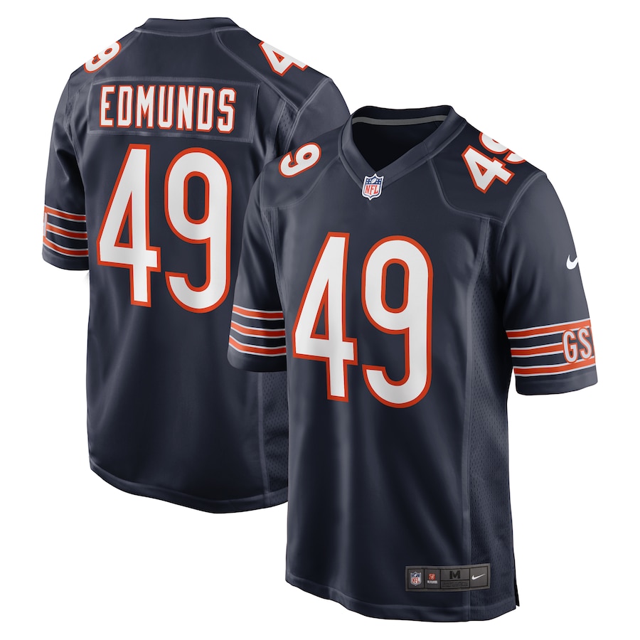 Mens Chicago Bears Tremaine Edmunds  Navy Game Player Jersey
