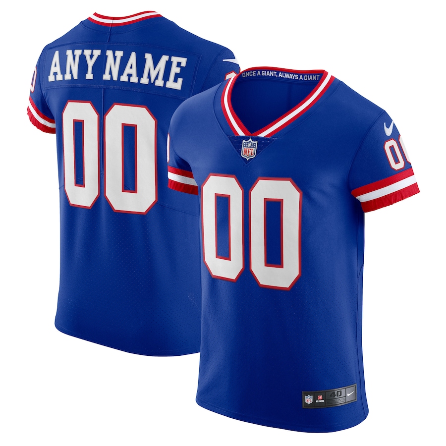 Mens New York Giants  Royal Classic Vapor Elite Custom Jersey