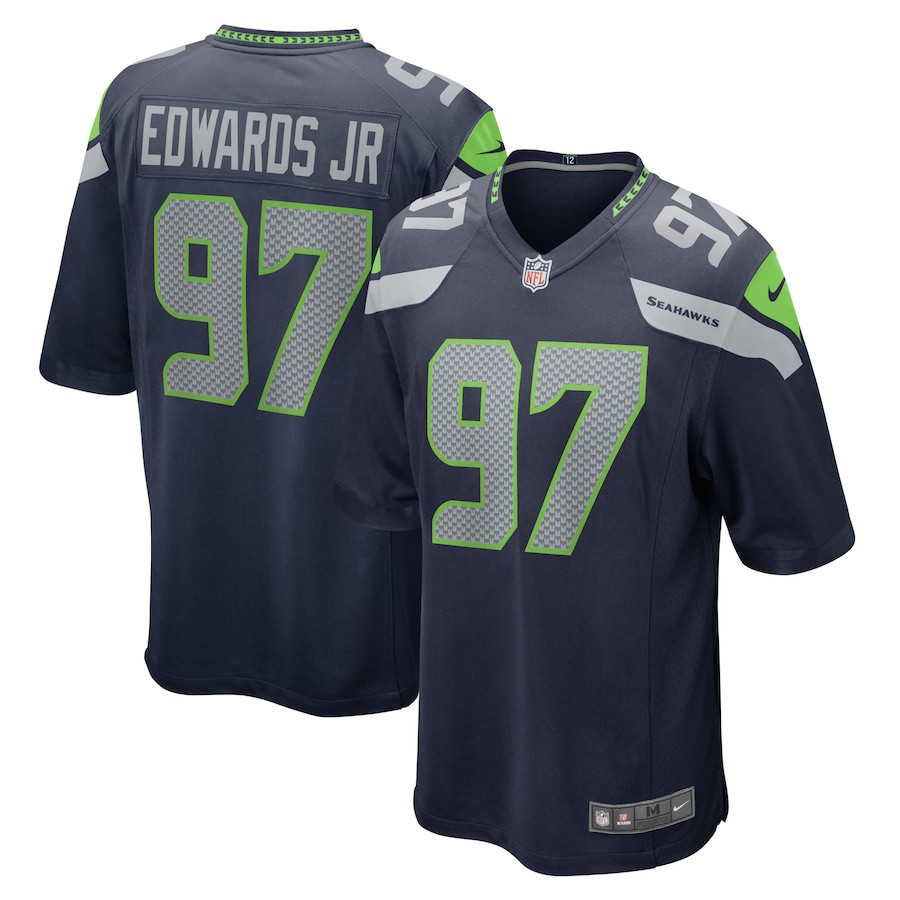 Mario Edwards Jr. 97 Seattle Seahawks Men Game Jersey - College Navy