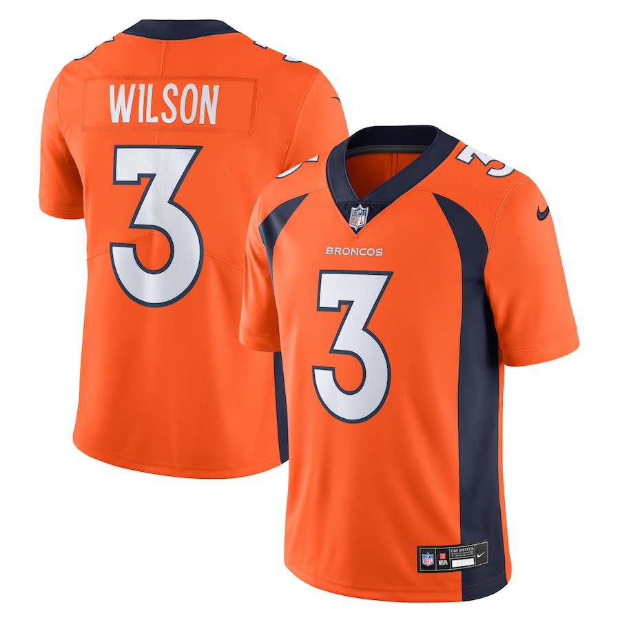 Mens Denver Broncos Russell Wilson  Orange  Vapor Untouchable Limited Jersey