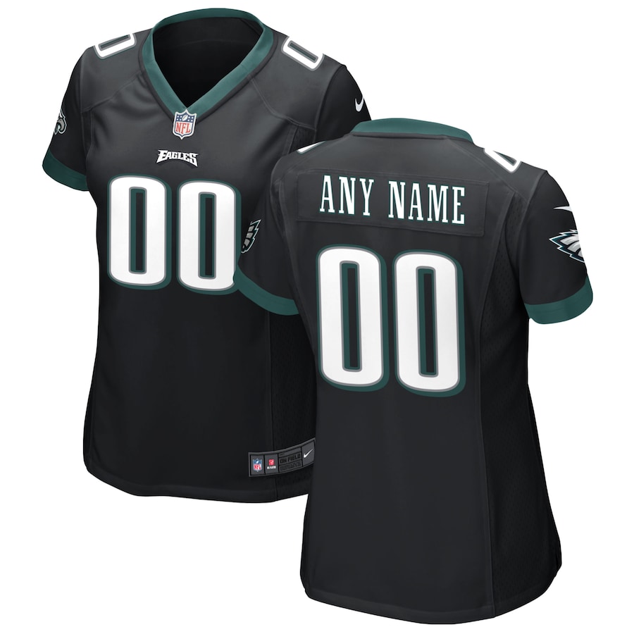 Womens  Black Philadelphia Eagles Alternate Custom Game Jersey