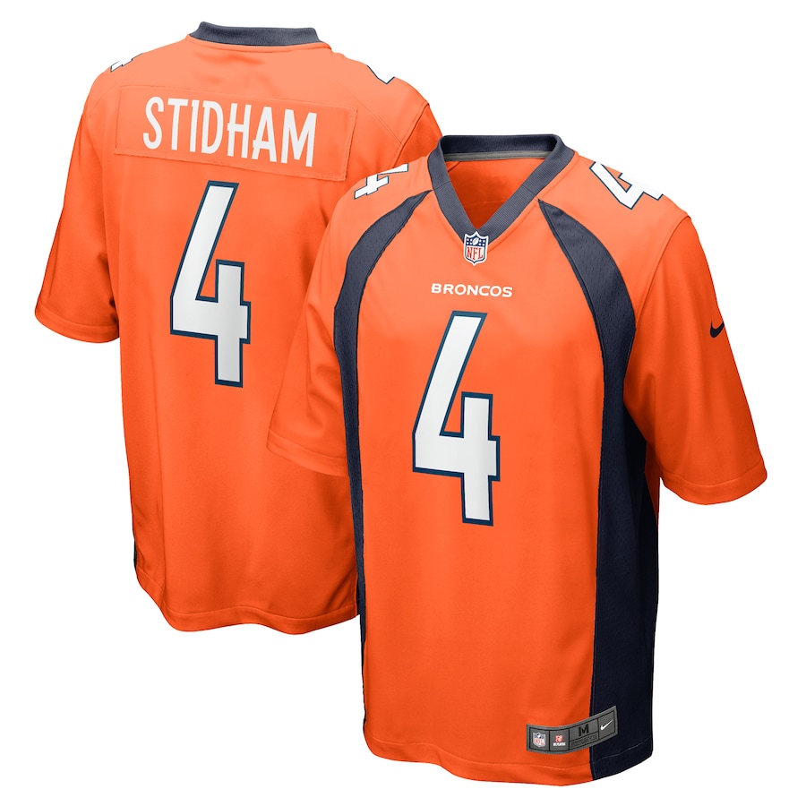 Mens Denver Broncos Jarrett Stidham  Orange Game Player Jersey