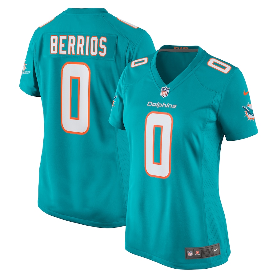 Womens Miami Dolphins Braxton Berrios  Aqua Game Jersey