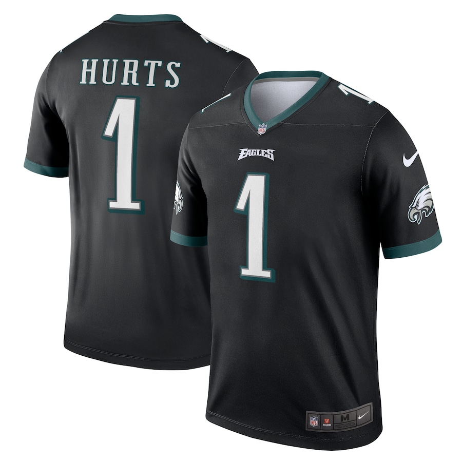 Mens Philadelphia Eagles Jalen Hurts  Black Legend Jersey