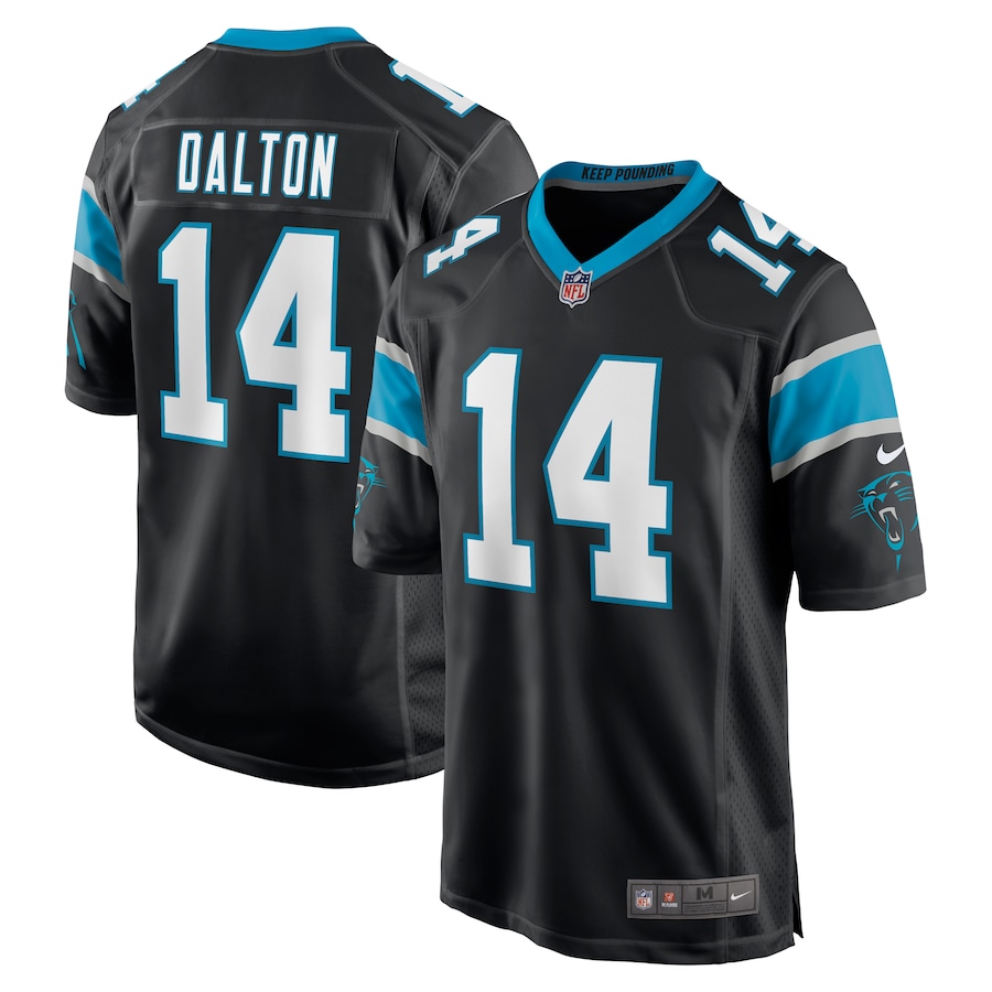 Mens Carolina Panthers Andy Dalton  Black Game Player Jersey