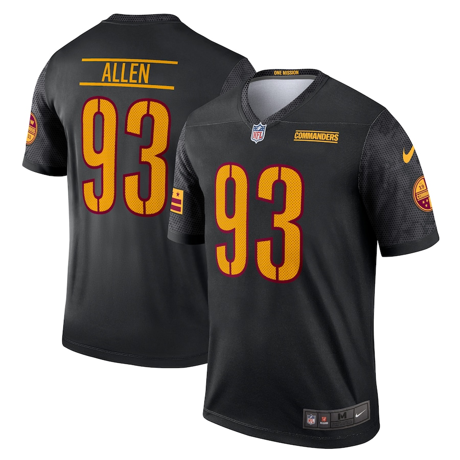 Mens Washington Commanders Jonathan Allen  Black Alternate Legend Jersey