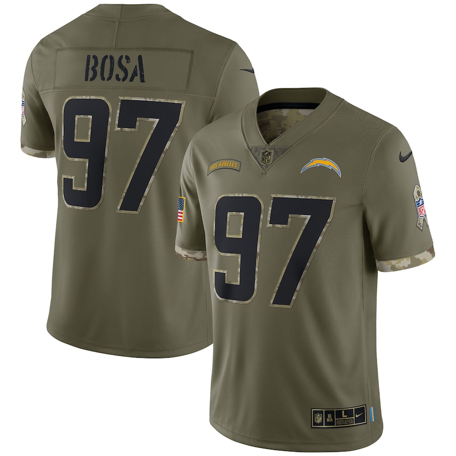 Mens Los Angeles Chargers  Olive 2022 Salute To Service Limited Jersey