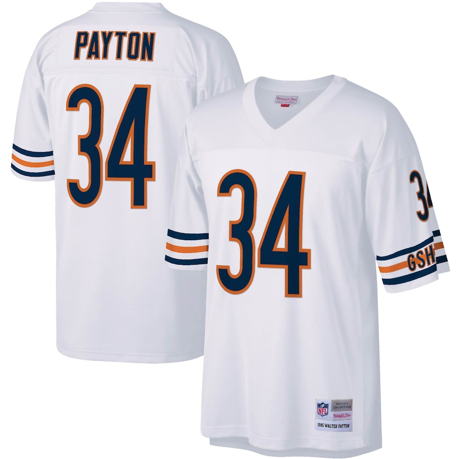 Mens Chicago Bears Walter Payton  White Legacy Replica Jersey