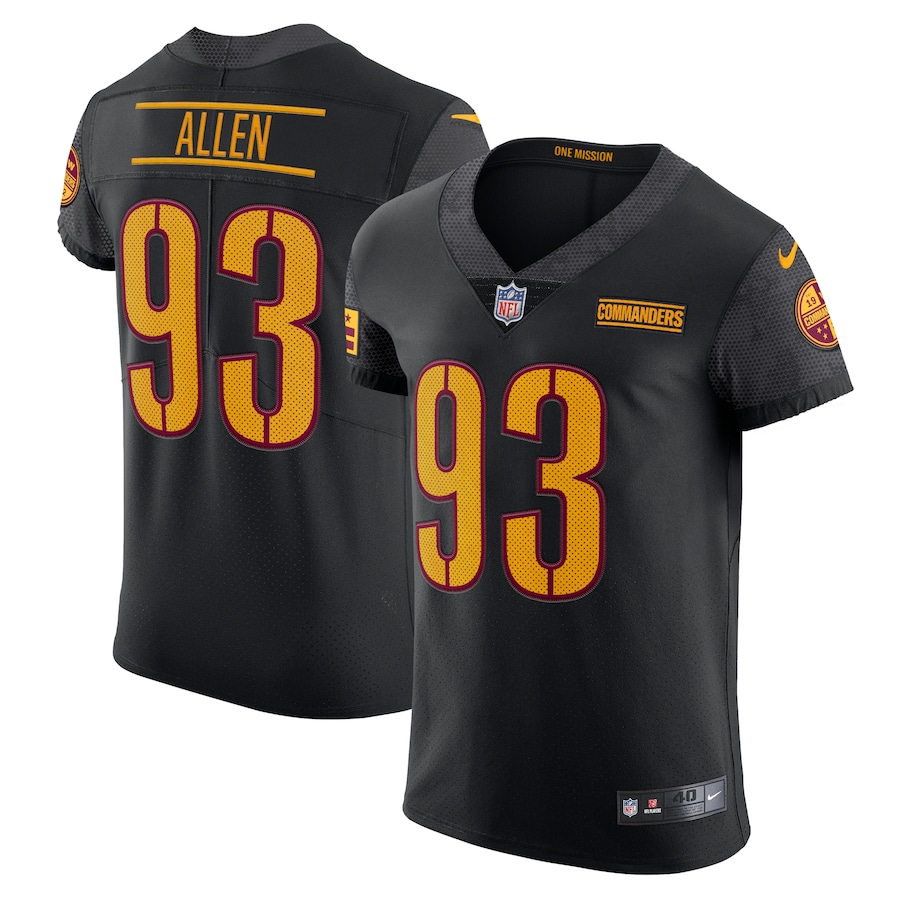 Mens Washington Commanders Jonathan Allen  Black Alternate Vapor Elite Jersey