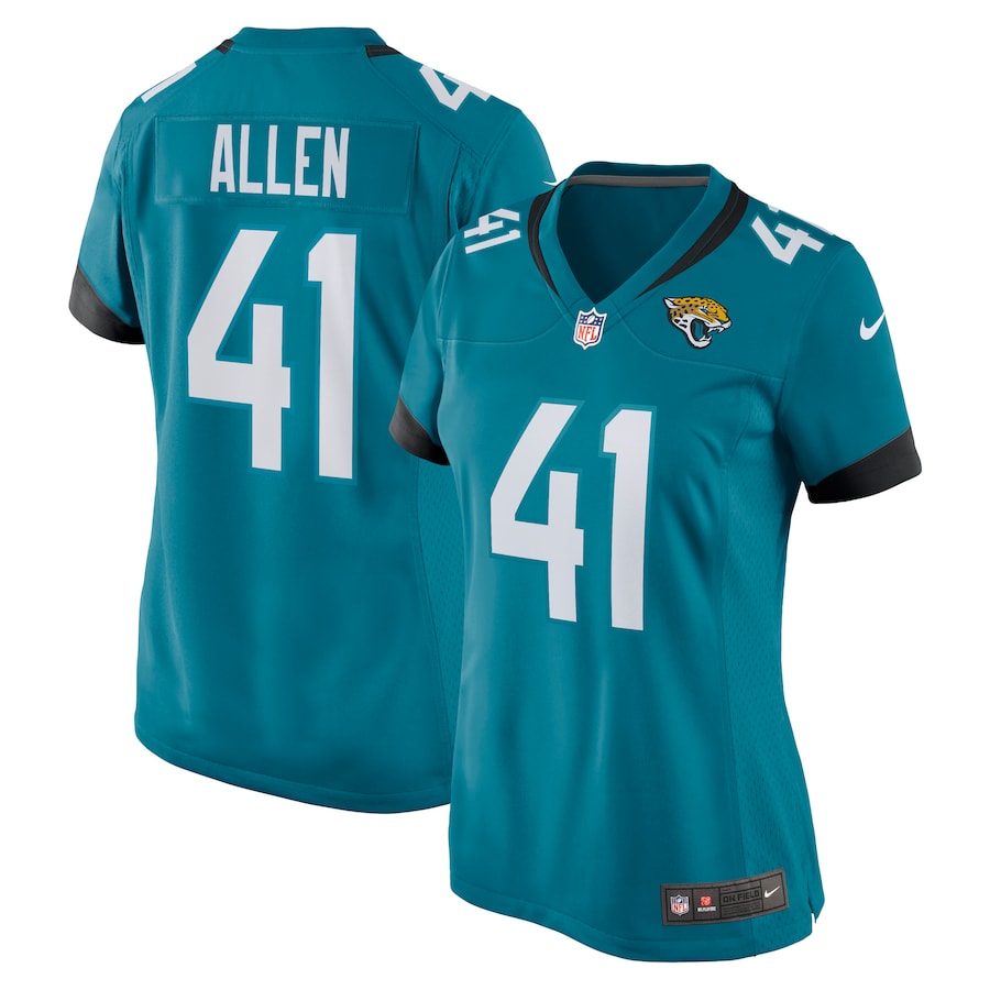 Womens Jacksonville Jaguars Josh Allen  Teal  Game Jersey