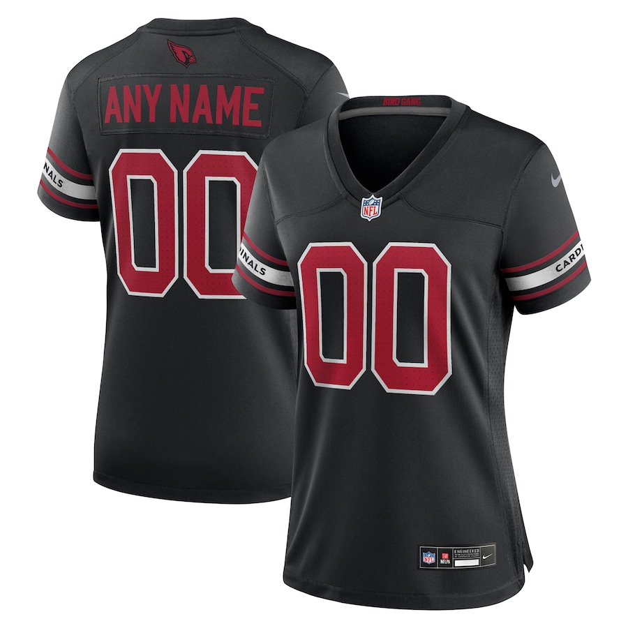 Womens Arizona Cardinals  Black Alternate Custom Game Jersey