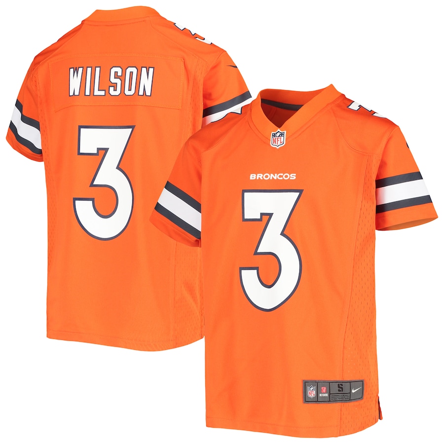 Youth Denver Broncos Russell Wilson  Orange Game Jersey