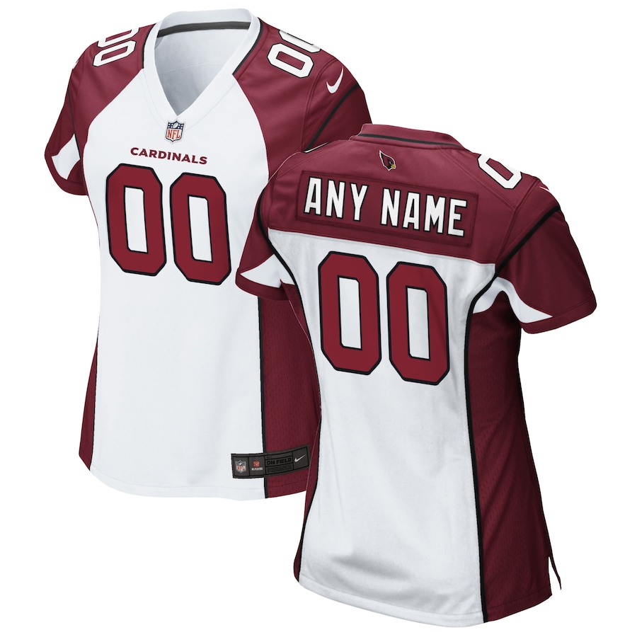 Womens  White Arizona Cardinals Custom Game Jersey