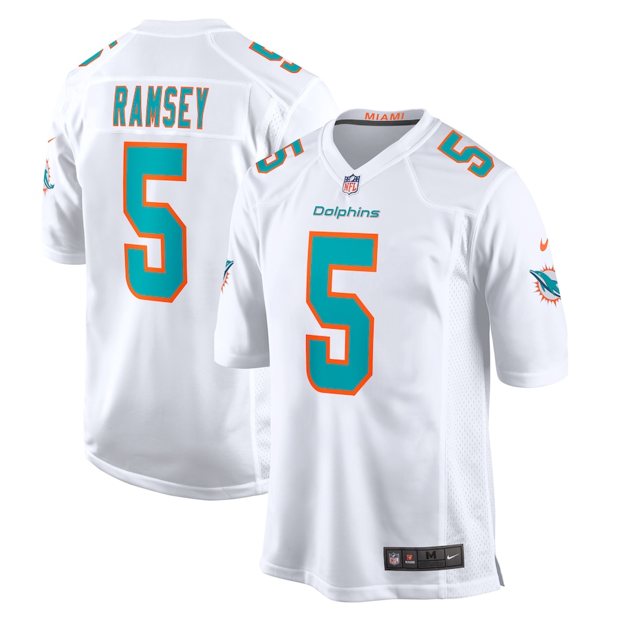 Mens Miami Dolphins Jalen Ramsey  White Away Game Jersey