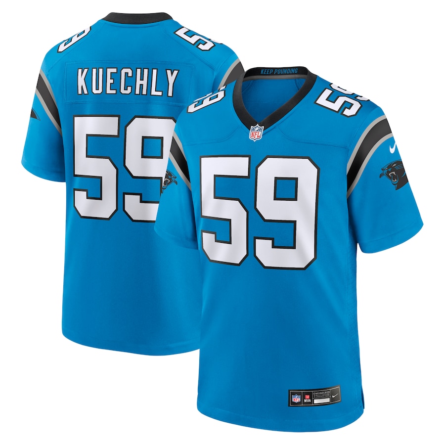 Mens Carolina Panthers Luke Kuechly  Blue Retired Player Game Jersey