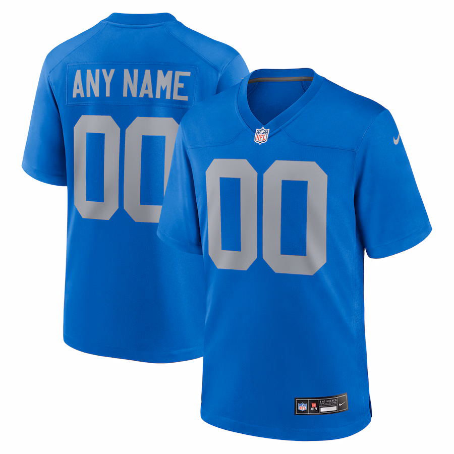 Detroit Lions  Alternate Custom Game Jersey - Blue
