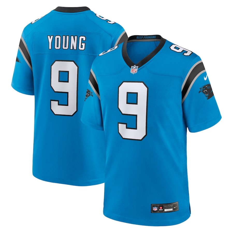 Mens Carolina Panthers Bryce Young  Blue 2023  Draft First Round Pick Alternate Game Jersey