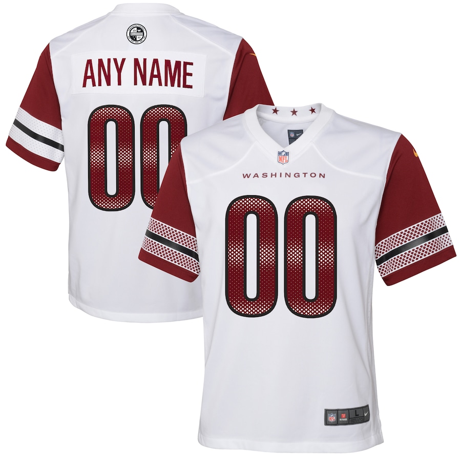 Youth Washington Commanders  White Game Custom Player Jersey
