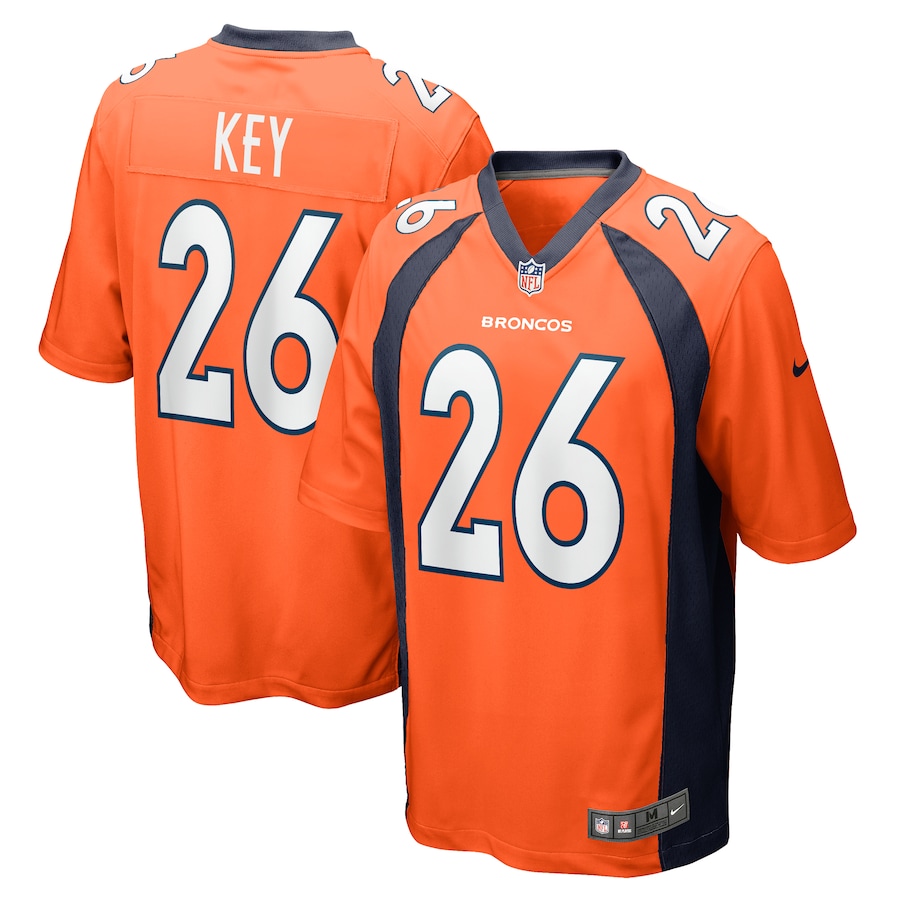 Mens Denver Broncos Devon Key   Orange Team Game Jersey