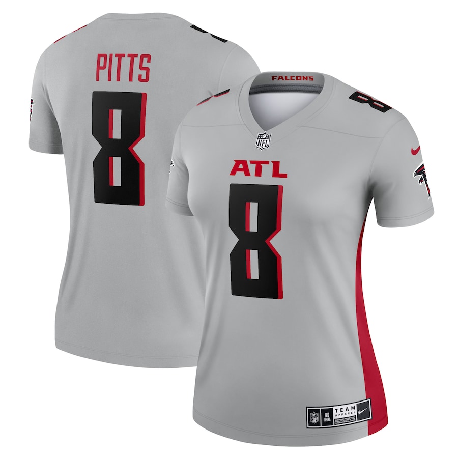Womens Atlanta Falcons Kyle Pitts  Gray Inverted Legend Jersey