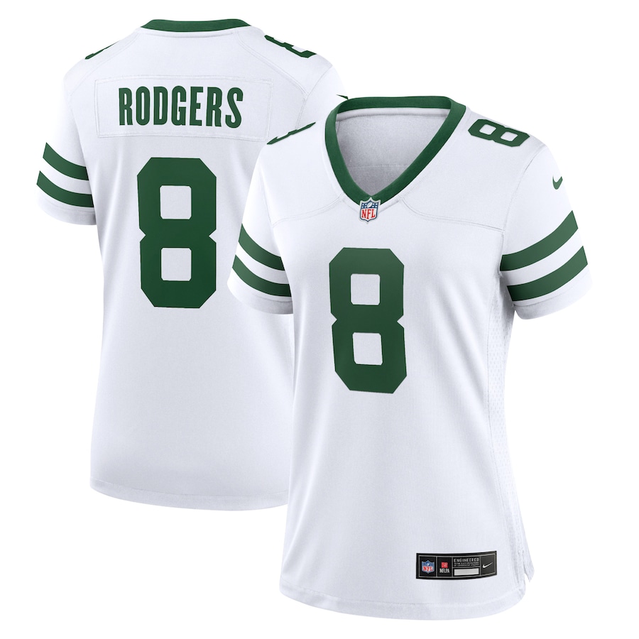 Womens New York Jets Aaron Rodgers  White Player Jersey