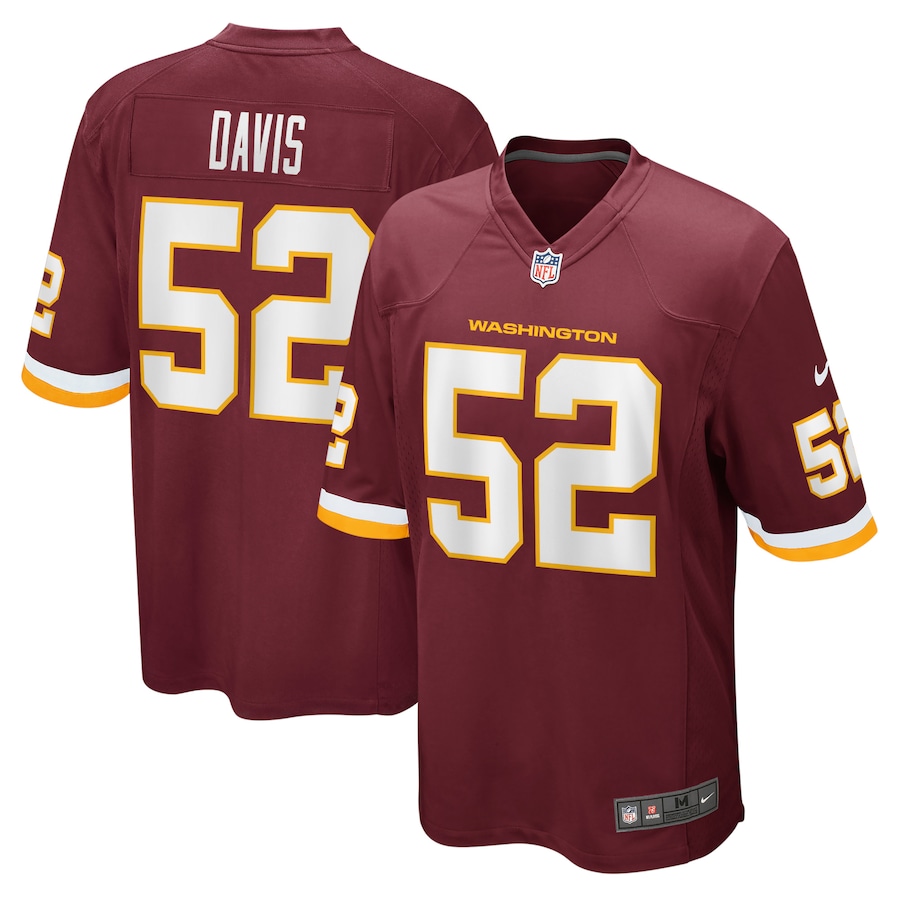 Mens Washington Football Team Jamin Davis  Burgundy 2021  Draft First Round Pick Game Jersey