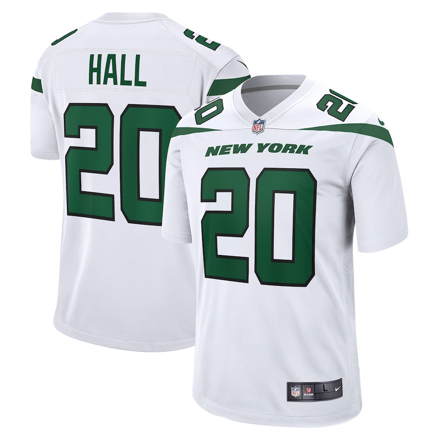 Mens New York Jets Breece Hall  White Away Game Player Jersey