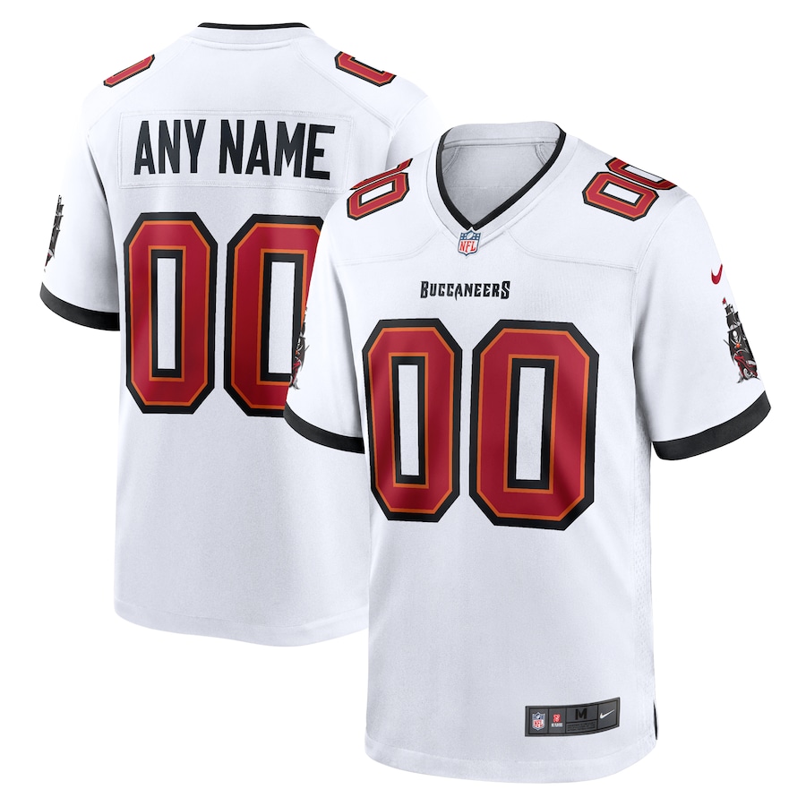 Mens  Tampa Bay Buccaneers White Custom Game Jersey