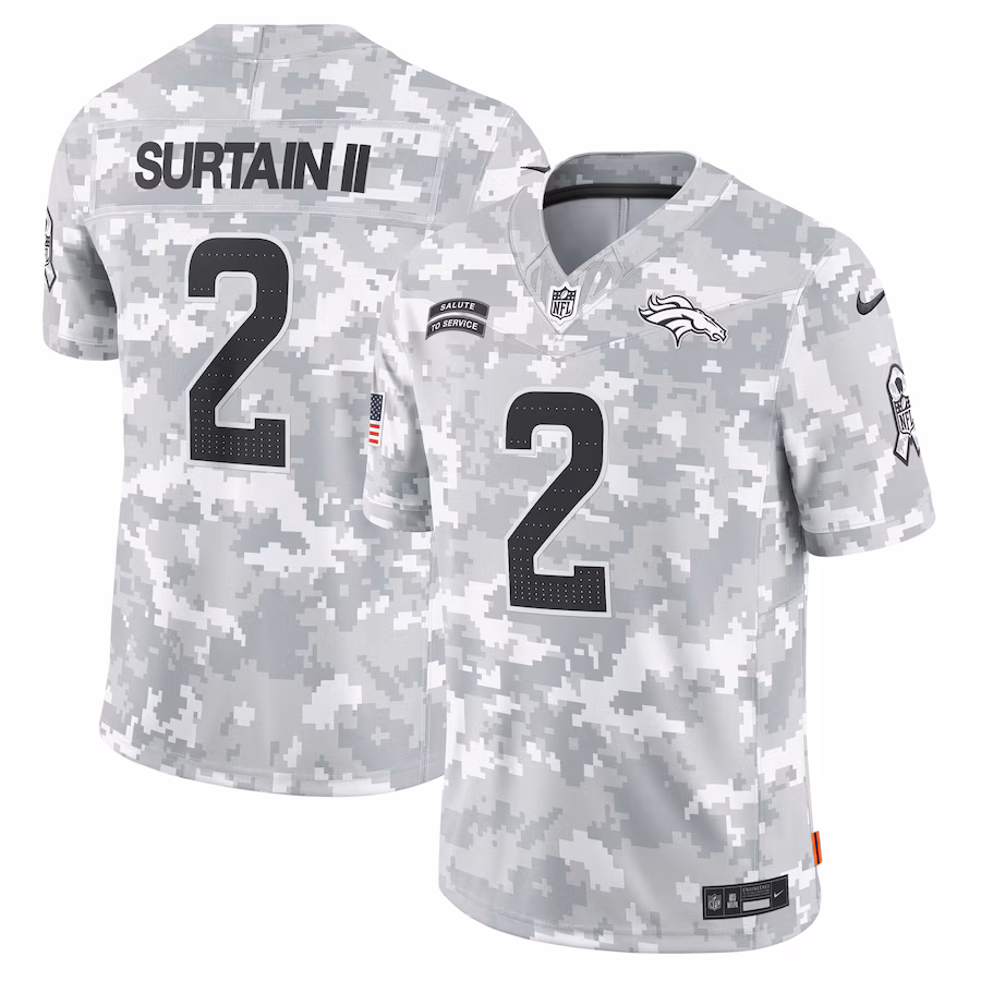 Patrick Surtain II Denver Broncos  2024 Salute to Service Limited Jersey - Arctic Camo