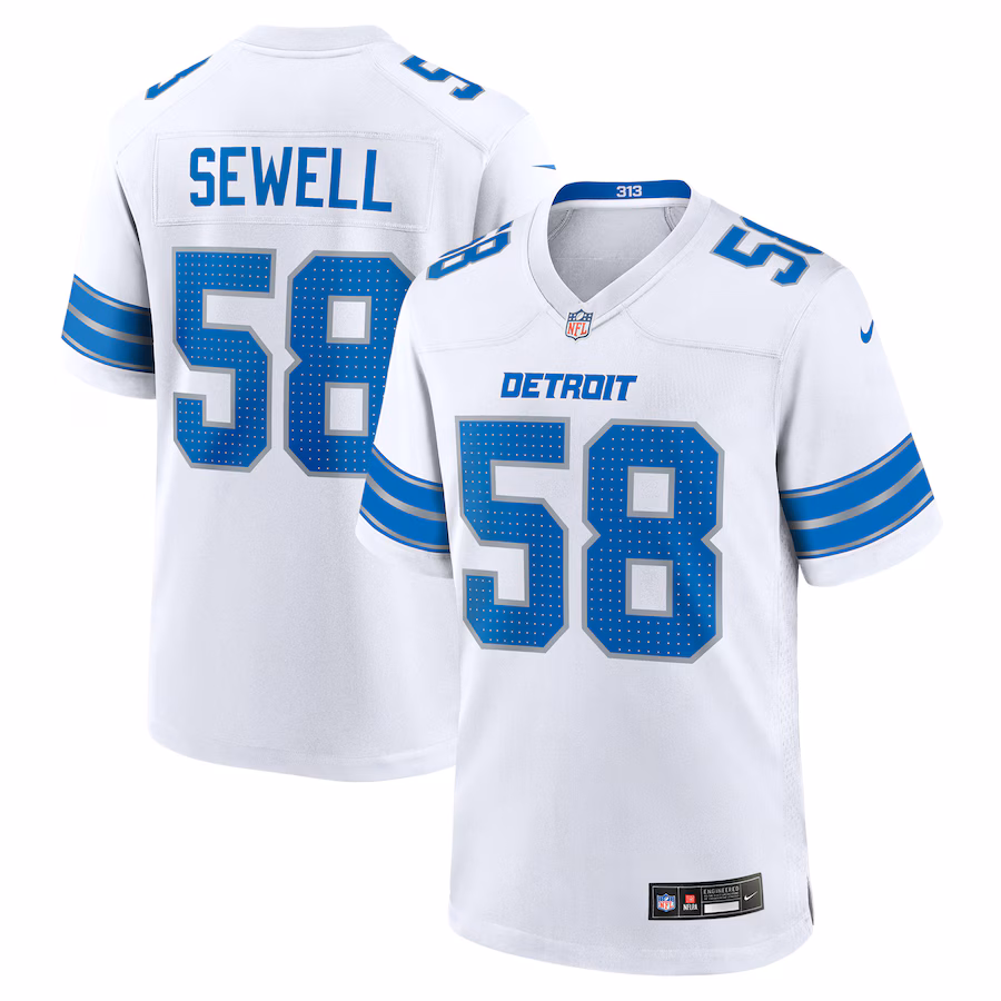Penei Sewell Detroit Lions  Game Jersey -  White