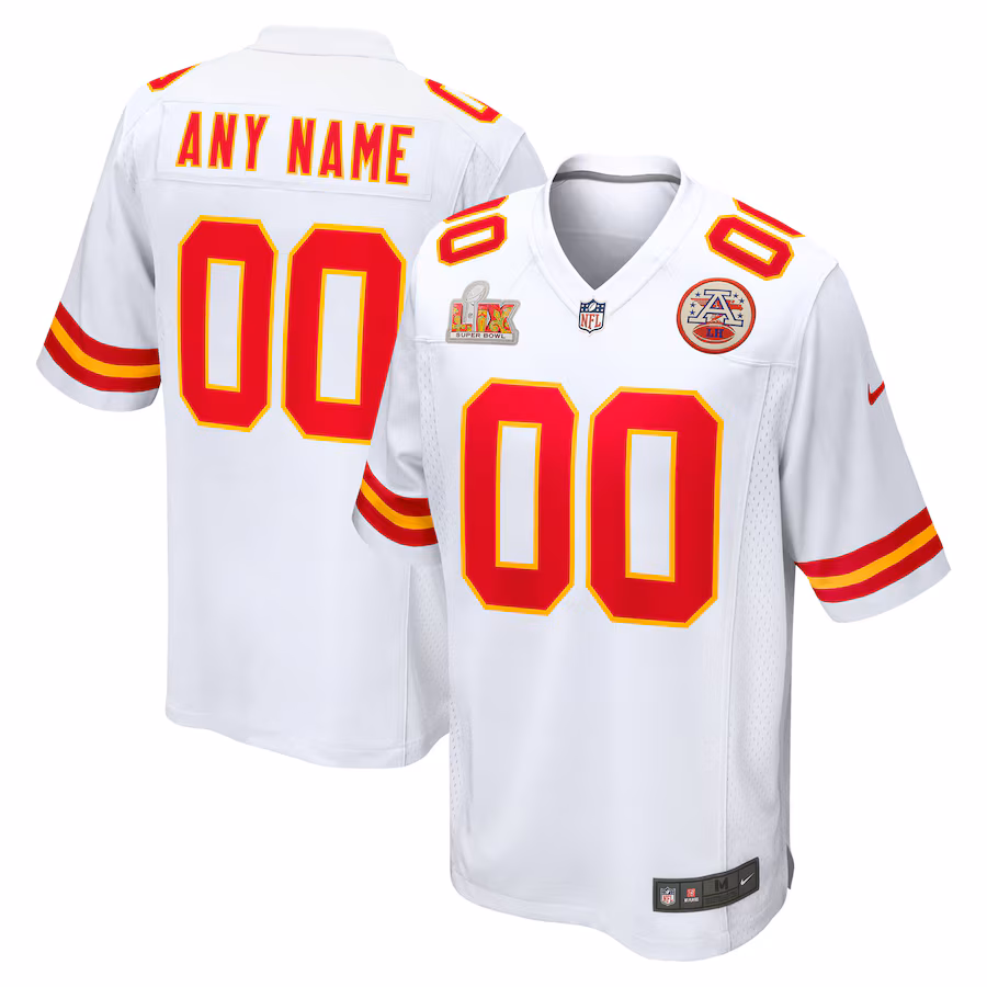 Kansas City Chiefs  Super Bowl LIX Custom Game Jersey - White