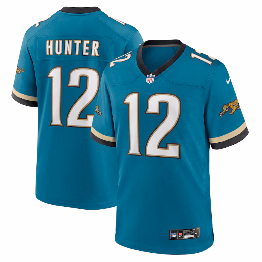 Travis Hunter Jacksonville Jaguars   2025 NFL Draft First Round Pick 2nd Alternate Game Jersey - Teal