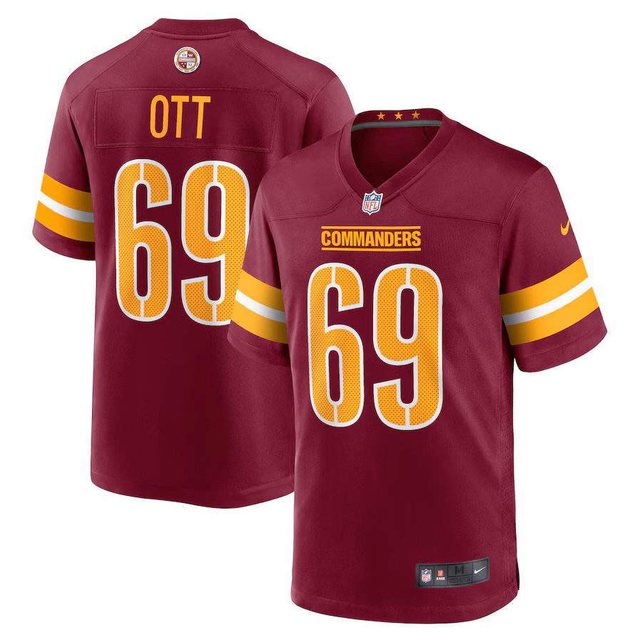 Tyler Ott Washington Commanders    Game Jersey -  Burgundy