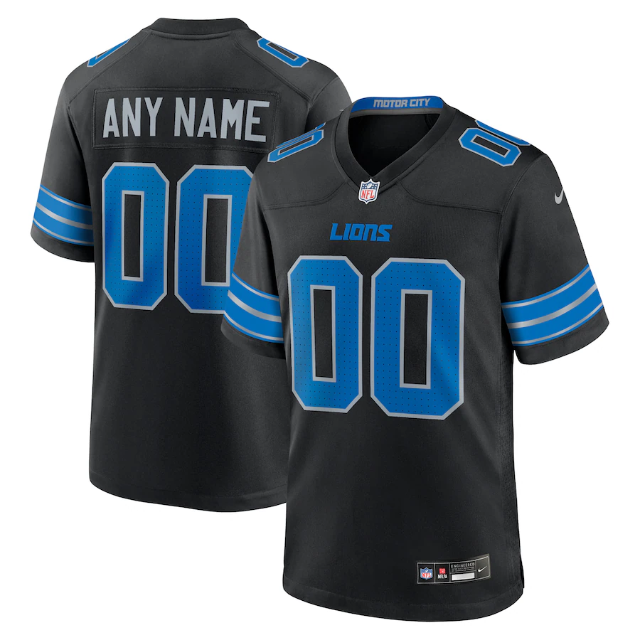Detroit Lions  Alternate Custom Game Jersey - Black