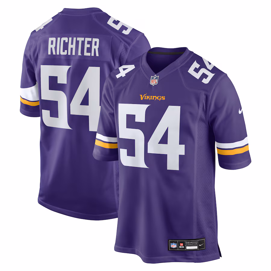 Bo Richter Minnesota Vikings  Team Game Jersey -  Purple