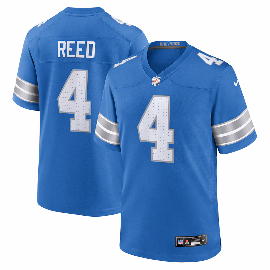 D.J. Reed Detroit Lions  Team Game Jersey -  Blue