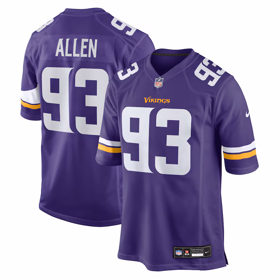 Jonathan Allen Minnesota Vikings  Team Game Jersey -  Purple
