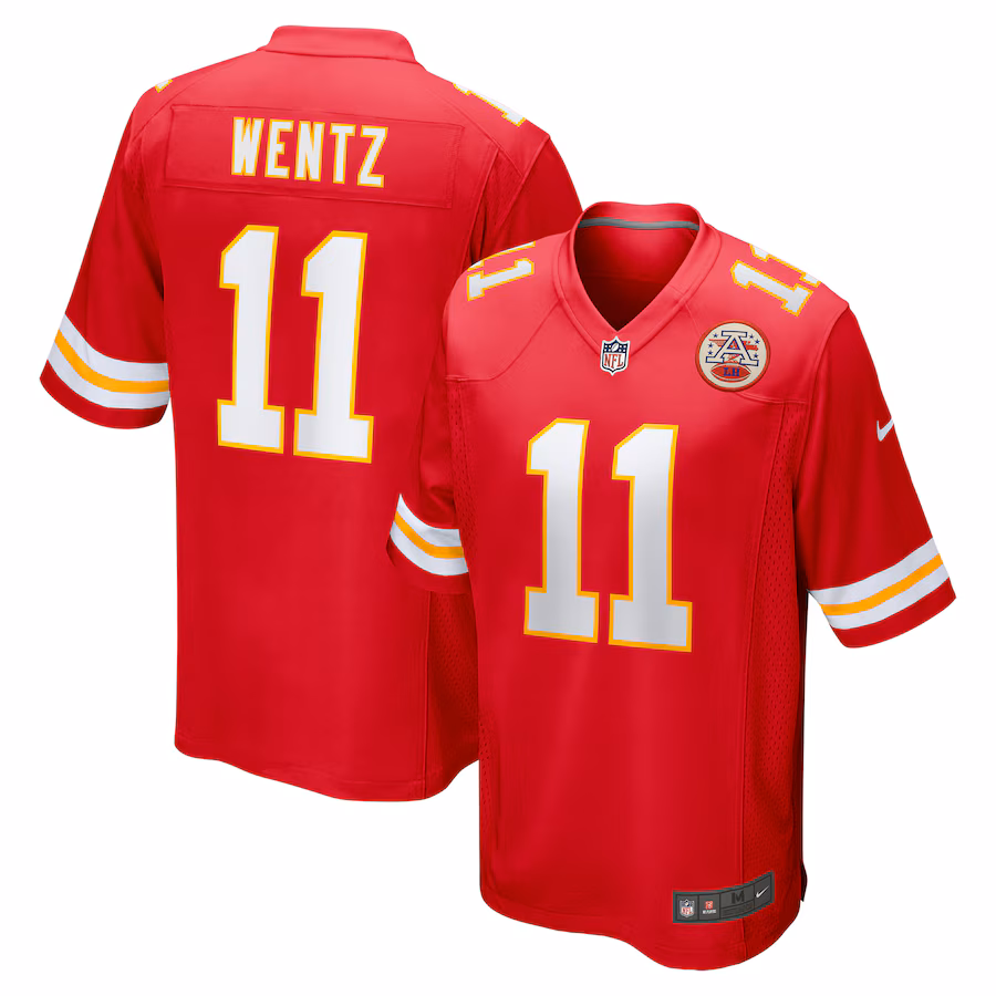 Carson Wentz Kansas City Chiefs   Game Jersey -  Red
