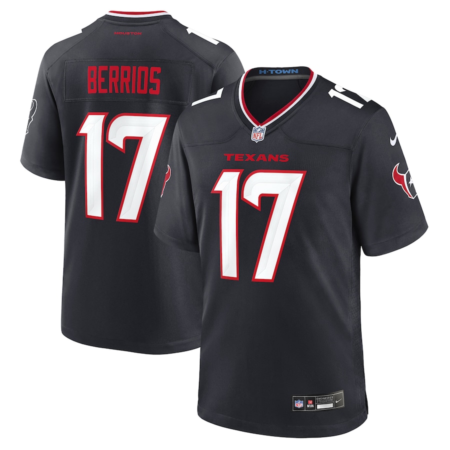Braxton Berrios Houston Texans  Team Game Jersey -  Navy