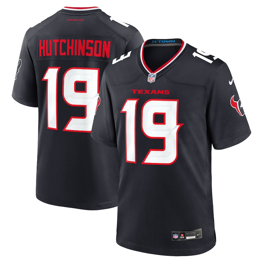 Xavier Hutchinson Houston Texans  Team Game Jersey -  Navy