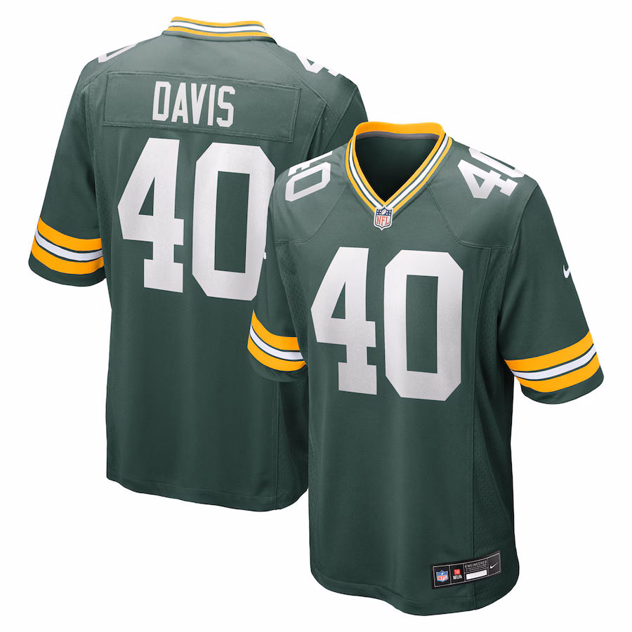 LJ Davis Green Bay Packers   Game Jersey -  Green