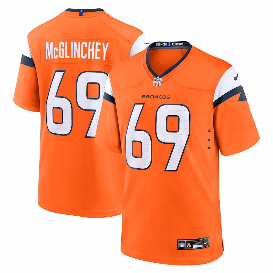 Mike McGlinchey Denver Broncos  Team Game Jersey -  Orange