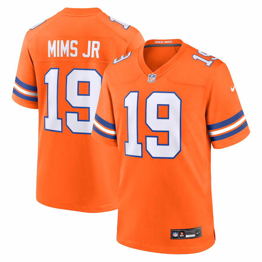 Marvin Mims Jr Denver Broncos  Mile High Collection 1977 Throwback Player Game Jersey - Orange