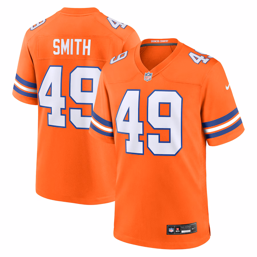 Dennis Smith Denver Broncos  Retired Player Alternate Game Jersey - Orange