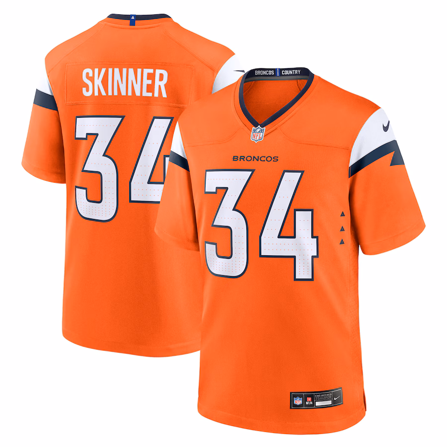 JL Skinner Denver Broncos  Team Game Jersey -  Orange