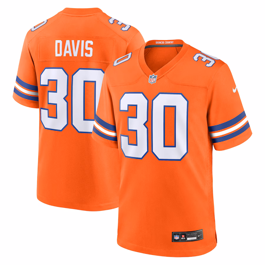 Terrell Davis Denver Broncos  Retired Player Alternate Game Jersey - Orange
